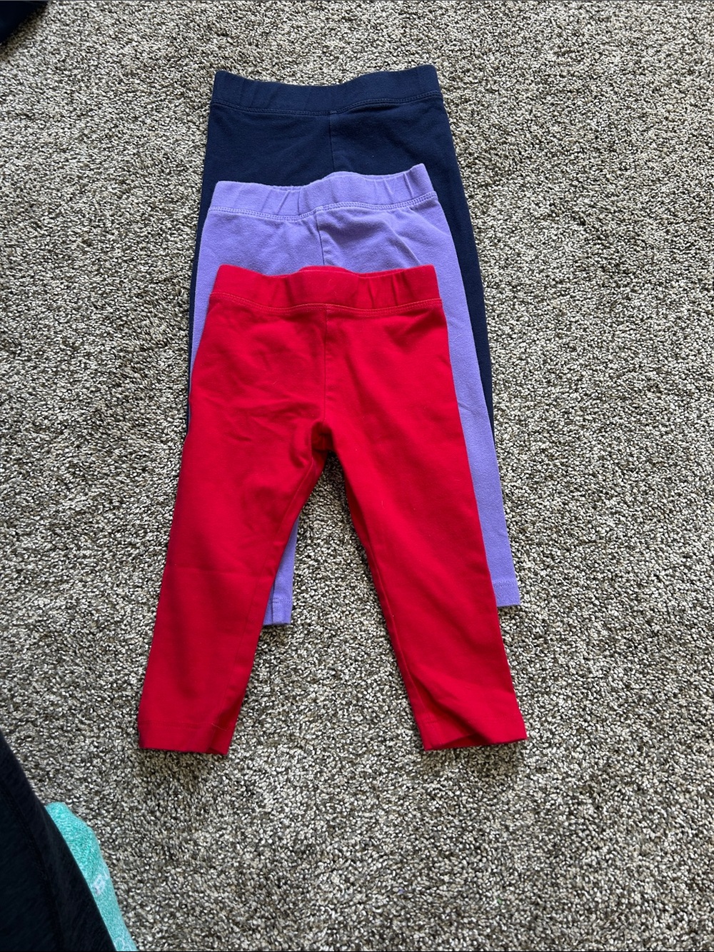 Primary Kids Leggings Trio - Red, Lavender, Navy
